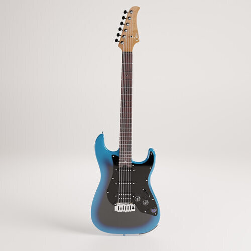 Bass Guitar Low-poly 3D model