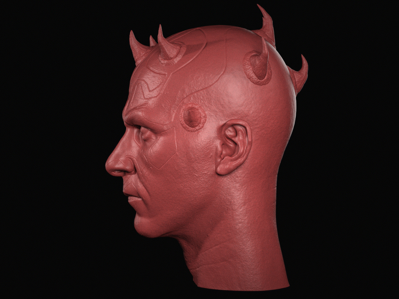 Darth Maul Head  3D print model_4