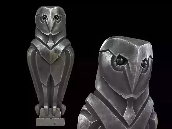 Grass Owl Statue PBR