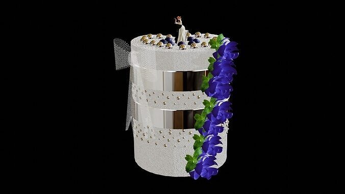 Dessert love story blueberry  fruit wedding cake 3D model