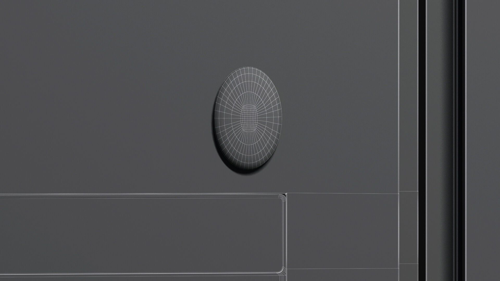 White Oval Fridge Magnet - vertical ovate magnetic souvenir  3D model_6