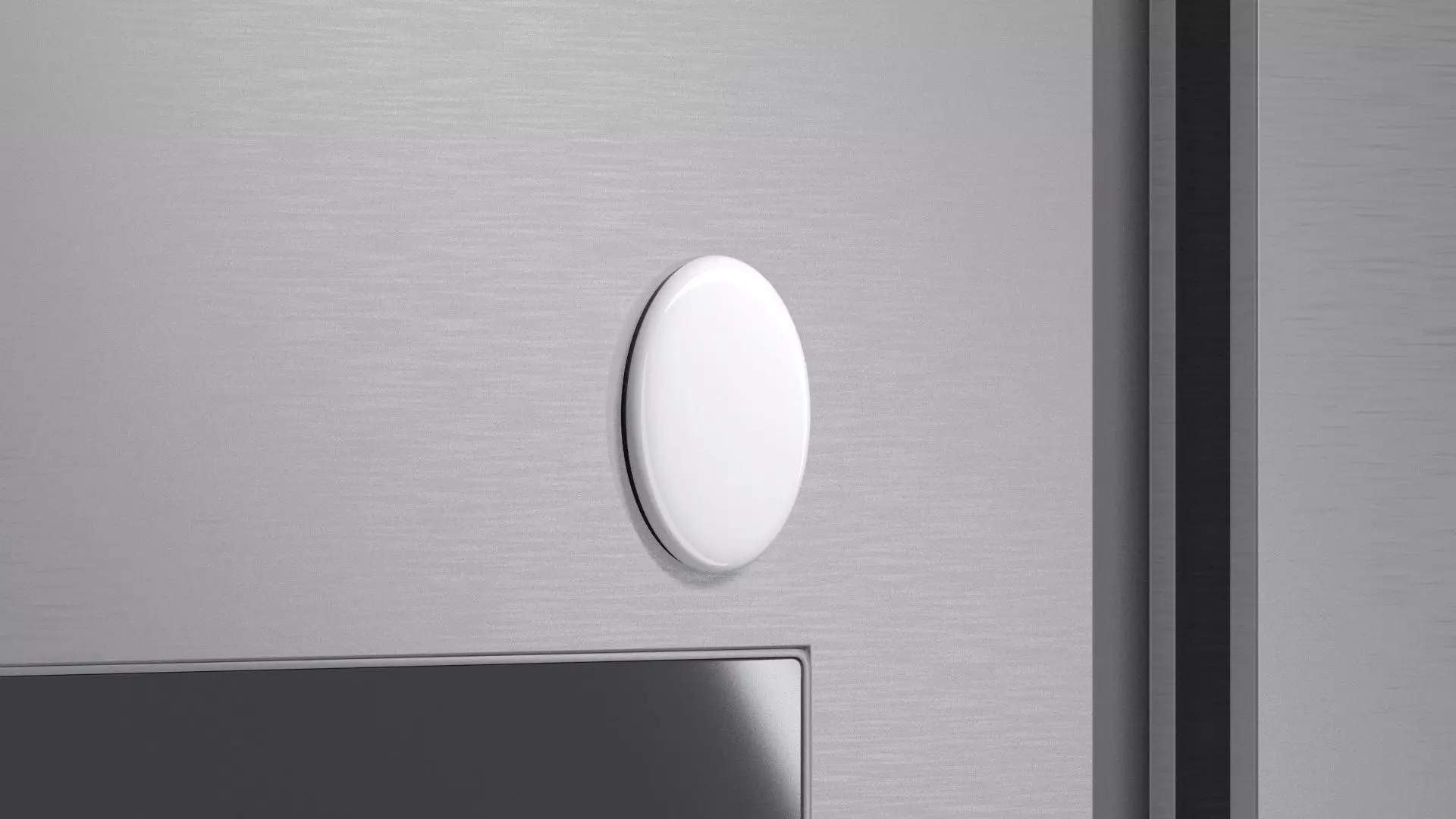 White Oval Fridge Magnet - vertical ovate magnetic souvenir  3D model_0