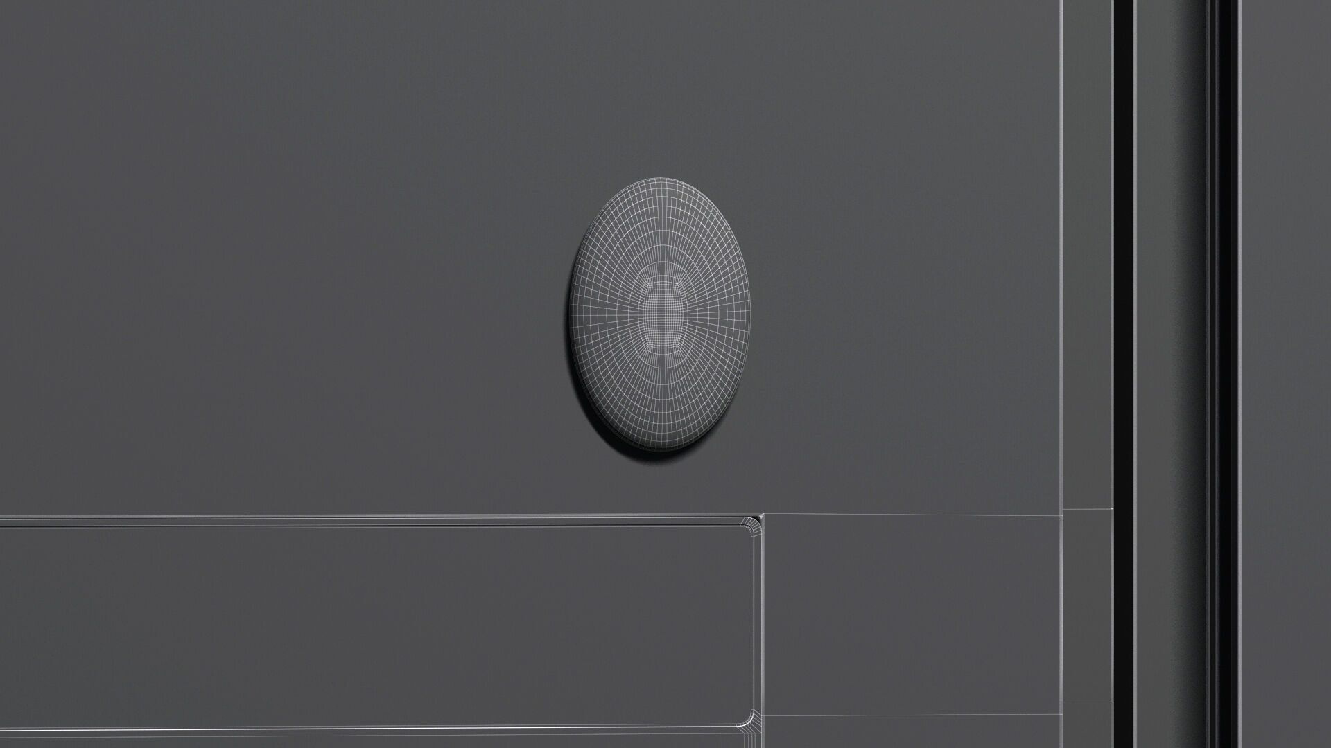 White Oval Fridge Magnet - vertical ovate magnetic souvenir  3D model_7