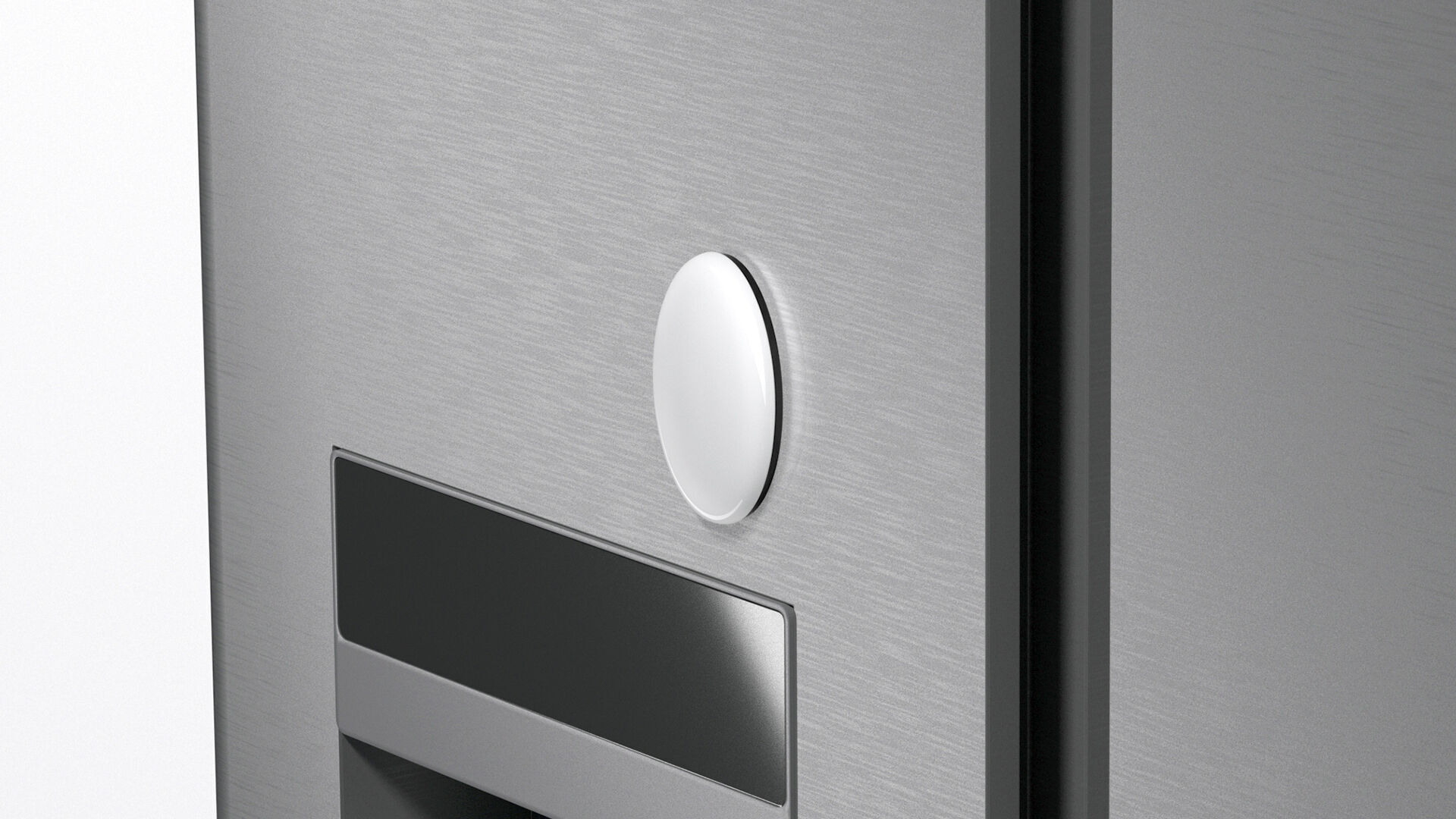 White Oval Fridge Magnet - vertical ovate magnetic souvenir  3D model_2