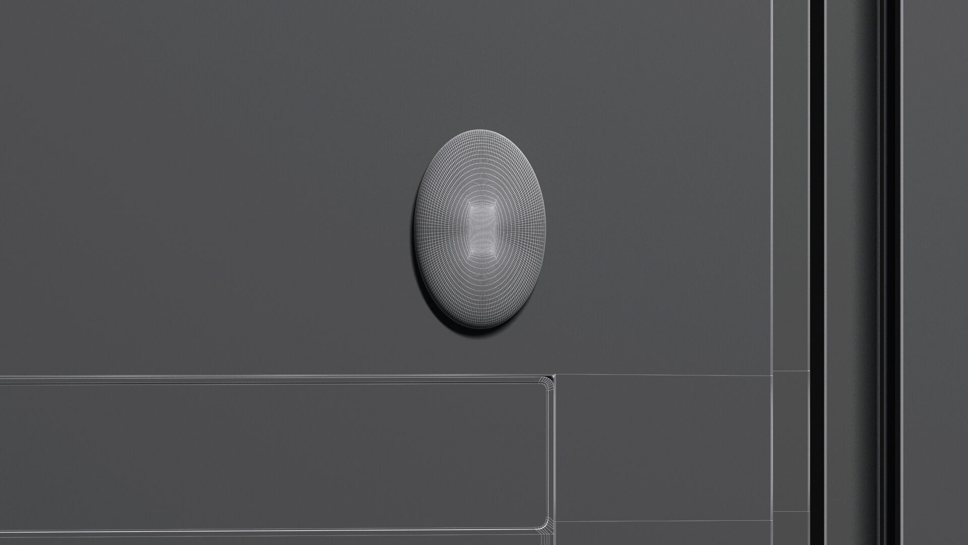 White Oval Fridge Magnet - vertical ovate magnetic souvenir  3D model_8