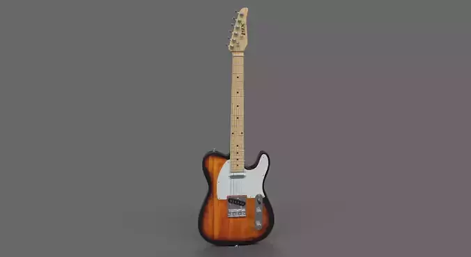 Bass Guitar Low-poly 3D model