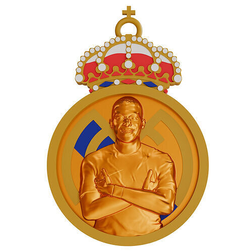 3D Printed Kylian Mbappe Keychain Real Madrid Edition 3D print model