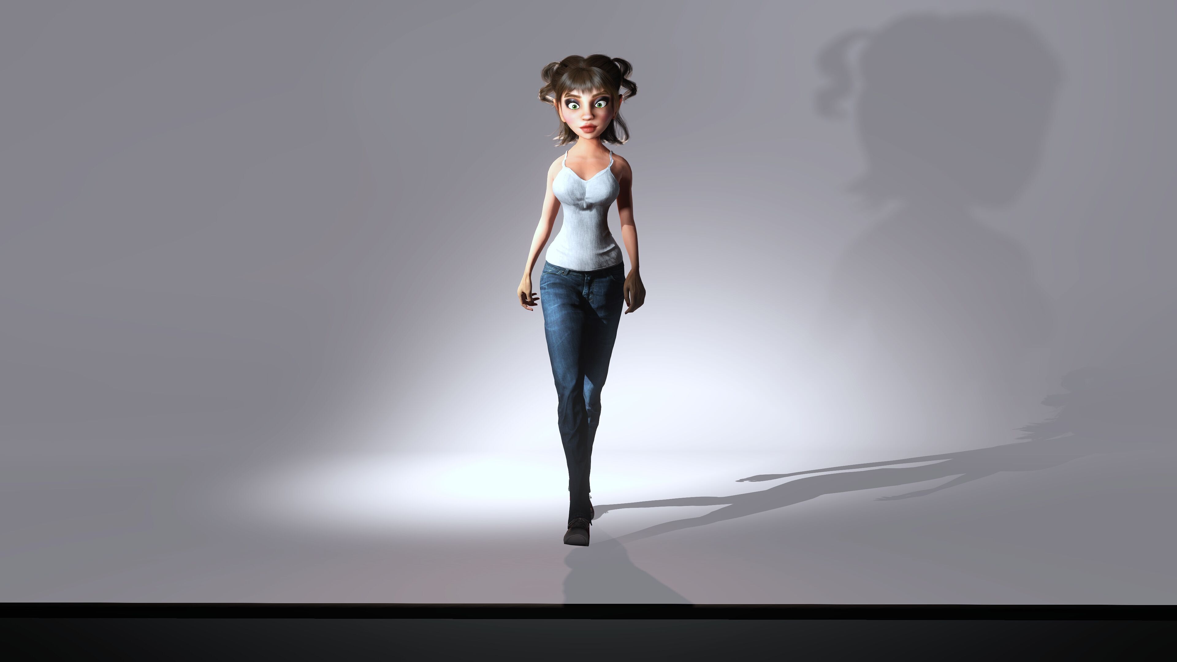 Cartoon Character Jina 3D model_1