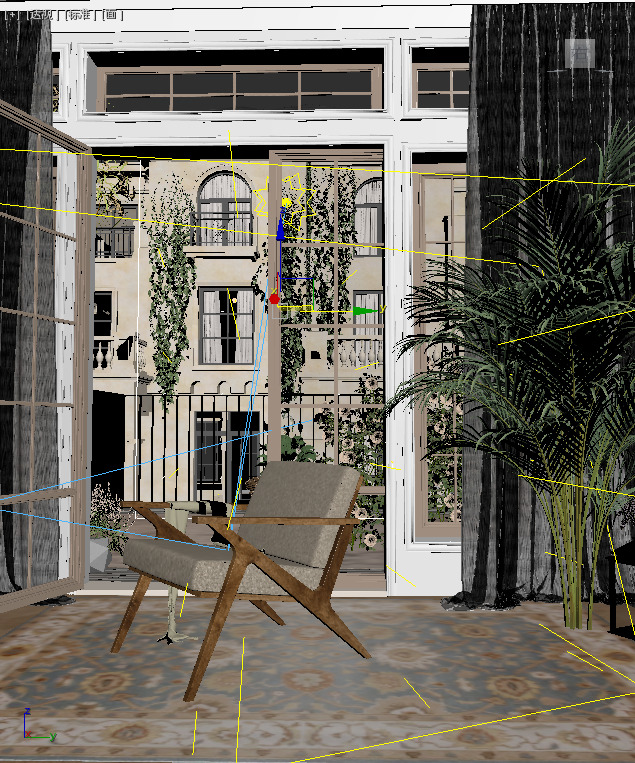 balcony scene 3D model_1