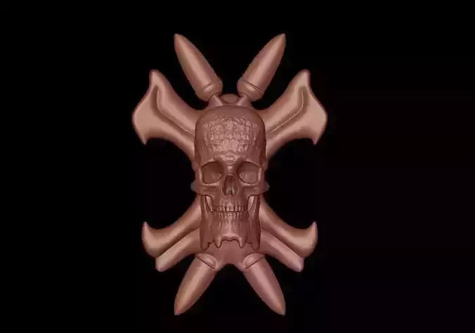 knives in the Skull Pendant