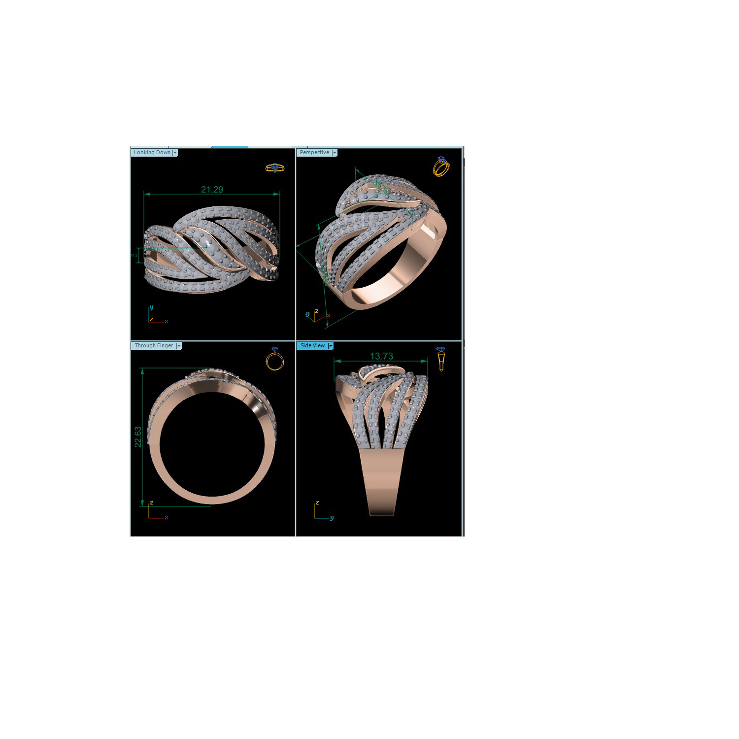 Women Ring Render 3dm STL MTL SLC JCD OBJ FBX Details 3D print model_24