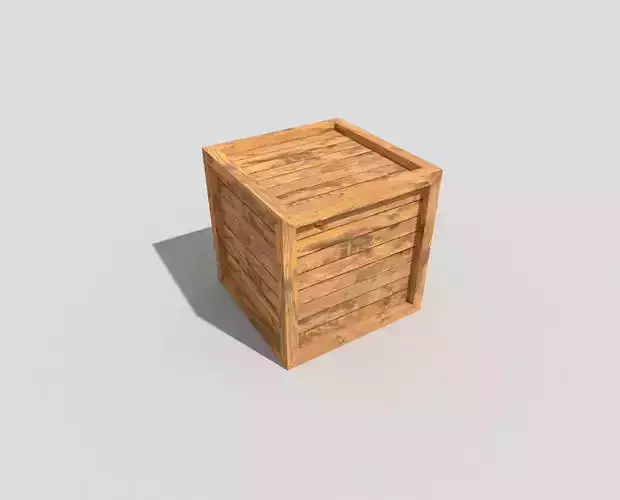 low poly wooden crate