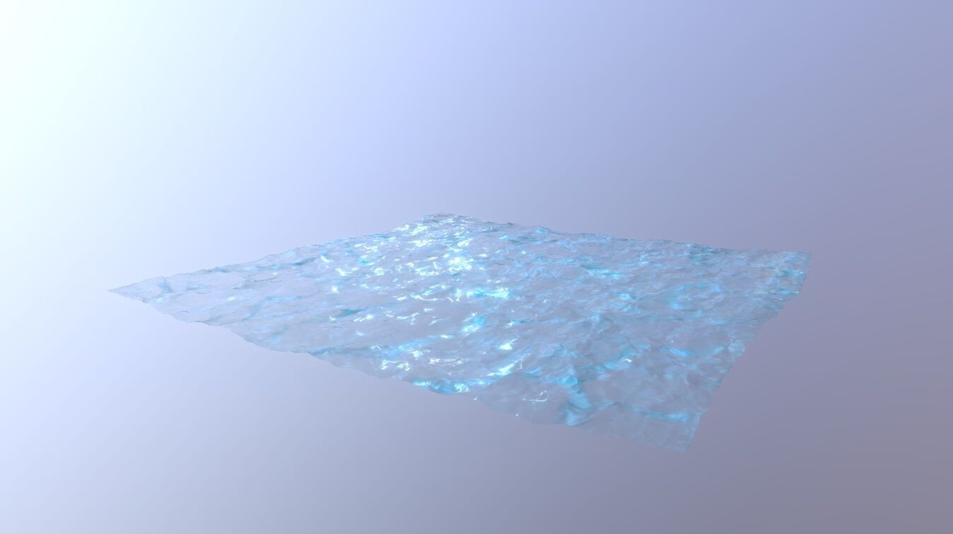 Ocean wave Low-poly 3D model_16