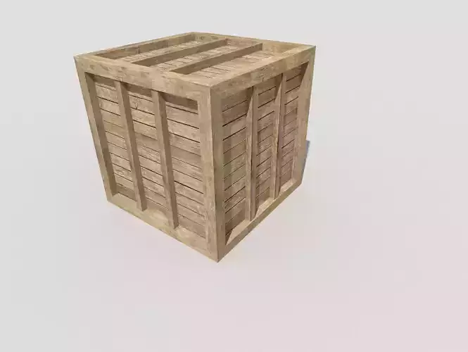 low poly wooden crate