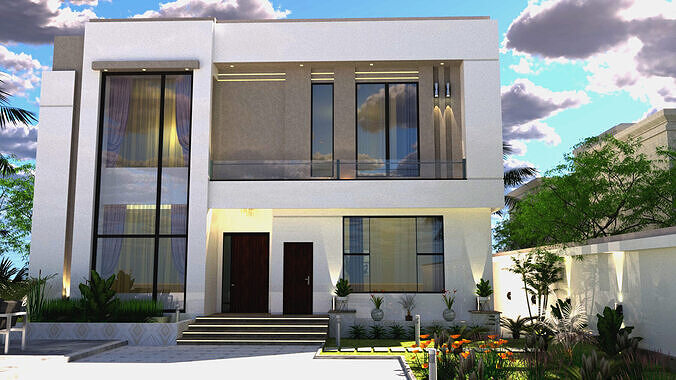 Modern Villa A3  3D Model  Renders  DWG Files 3D model
