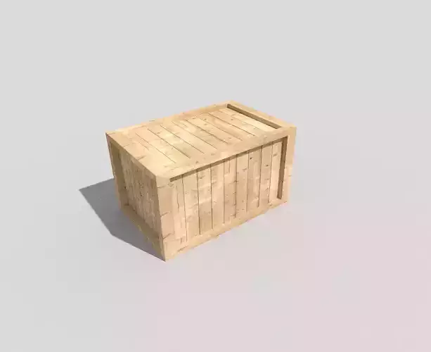 low poly wooden crate
