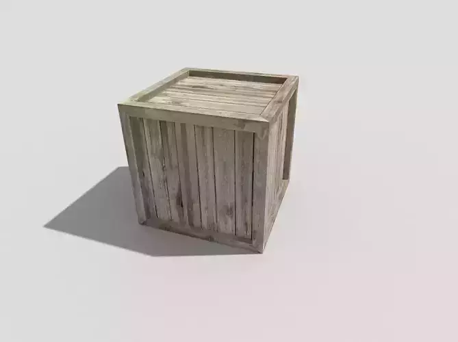 low poly wooden crate