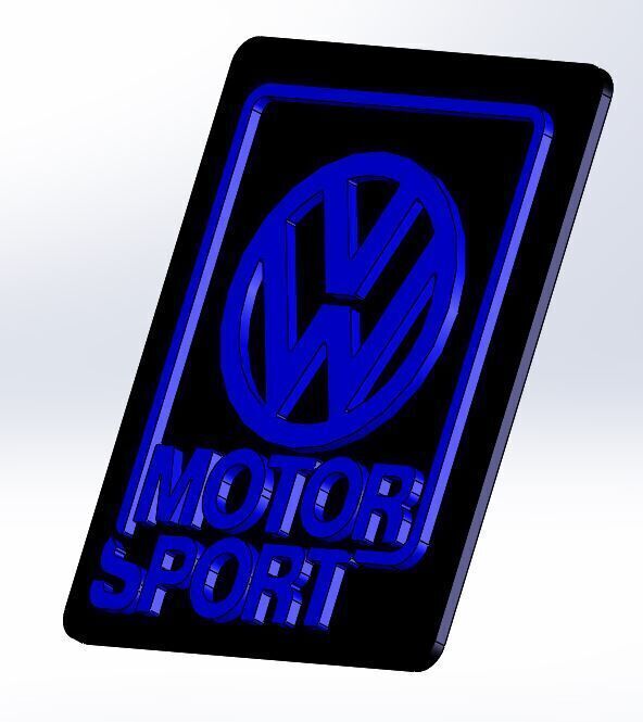 VW GTI 8V  and motorsport emblem badge 3D print model_1