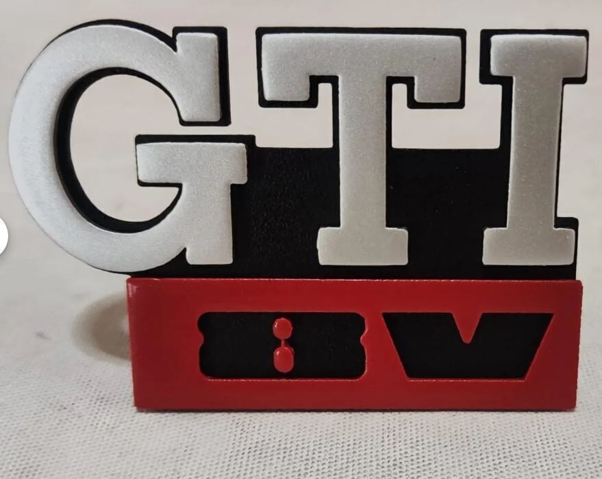 VW GTI 8V  and motorsport emblem badge 3D print model_2
