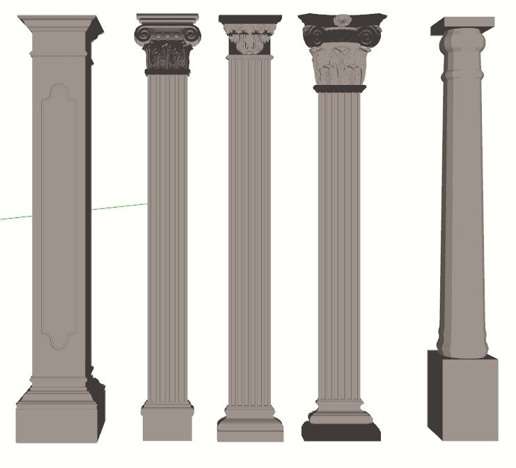 An Extensive Showcase of Various Roman and Greek Column Styles 3D model_11