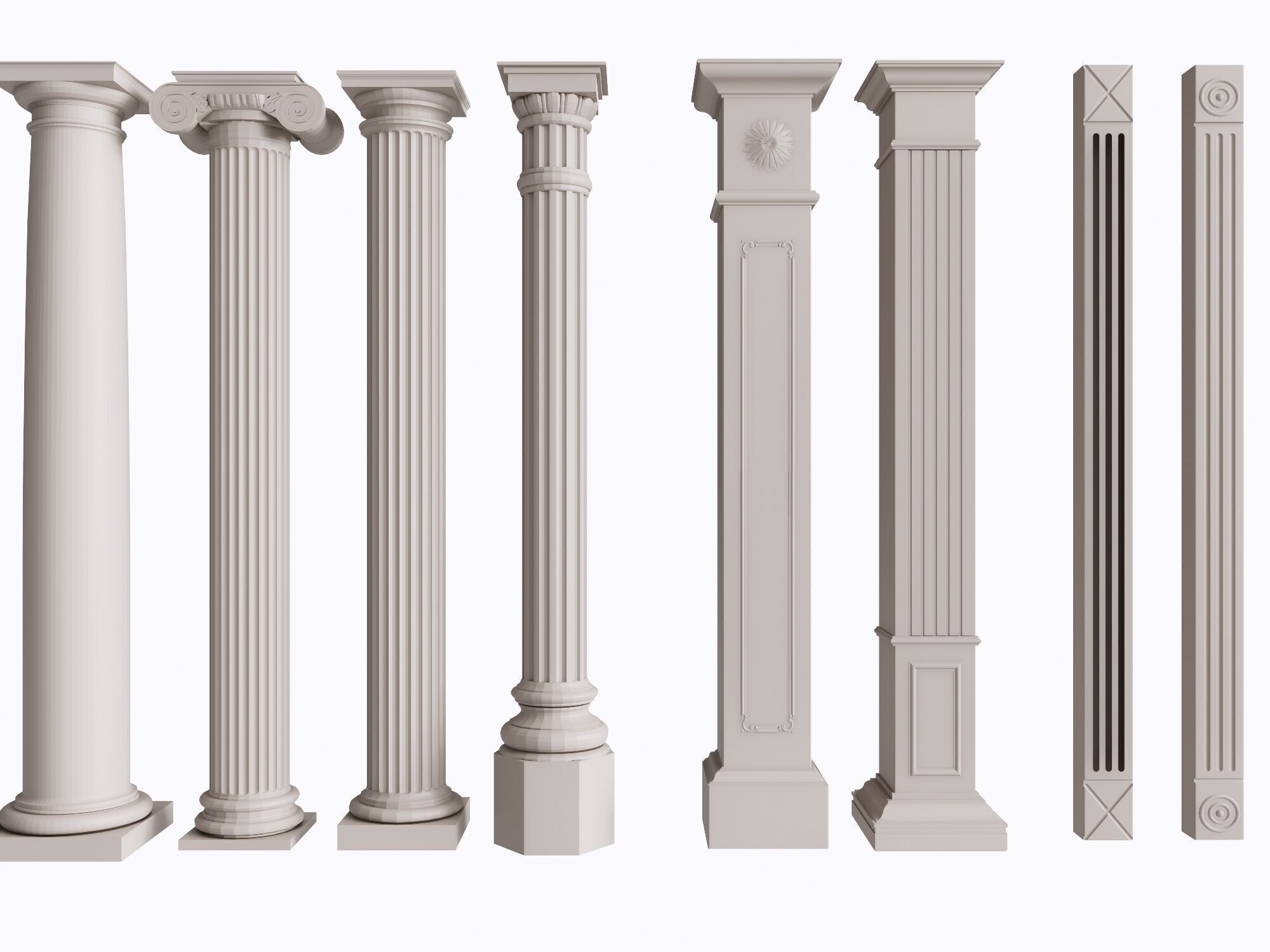 An Extensive Showcase of Various Roman and Greek Column Styles 3D model_5