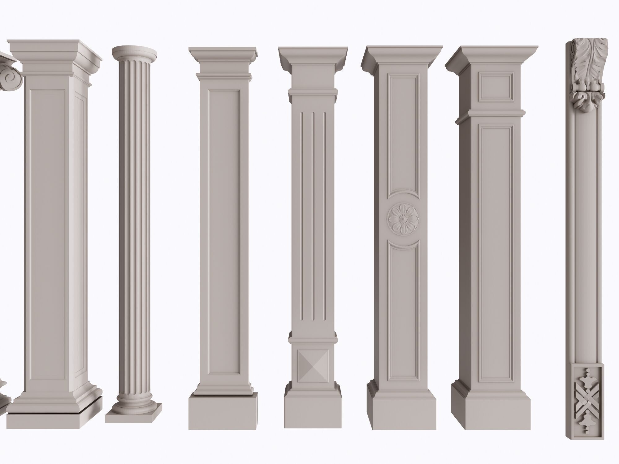 An Extensive Showcase of Various Roman and Greek Column Styles 3D model_2
