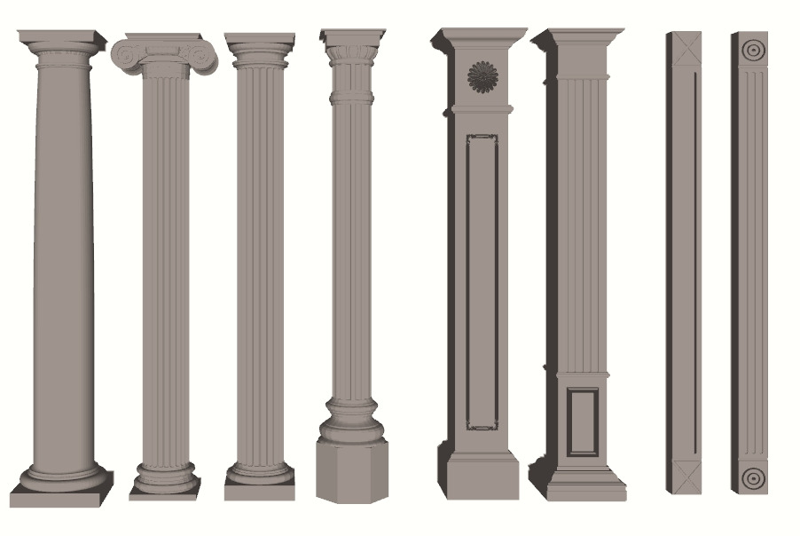 An Extensive Showcase of Various Roman and Greek Column Styles 3D model_12