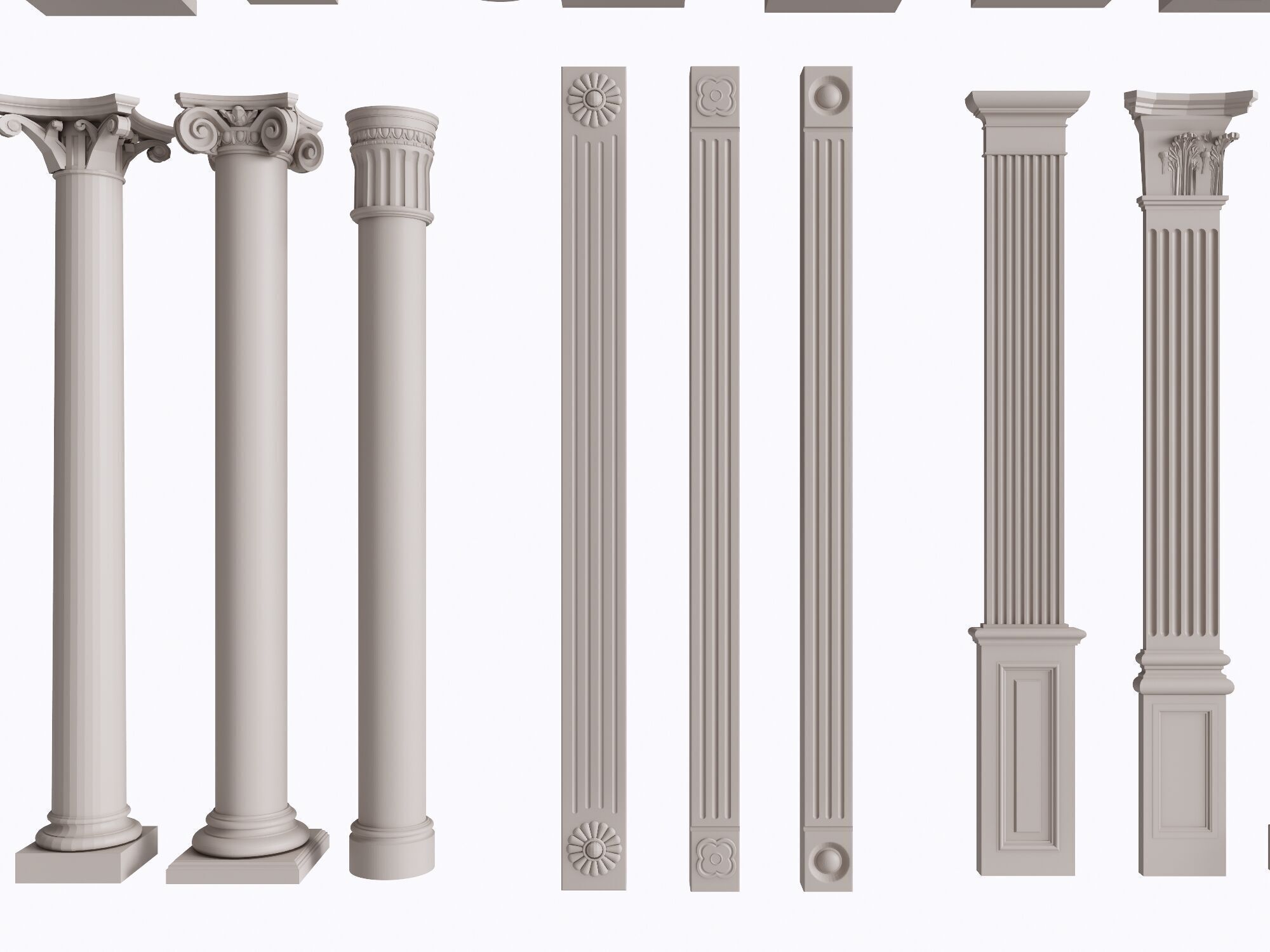 An Extensive Showcase of Various Roman and Greek Column Styles 3D model_6