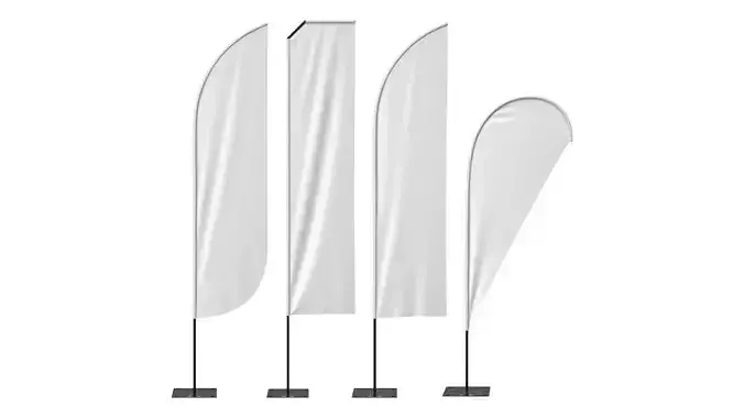 Collection Banners 4 in 1 3D model