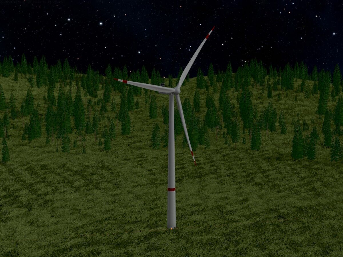 Wind turbine V1 H-138 RD 162 m with animation Low-poly 3D model_17