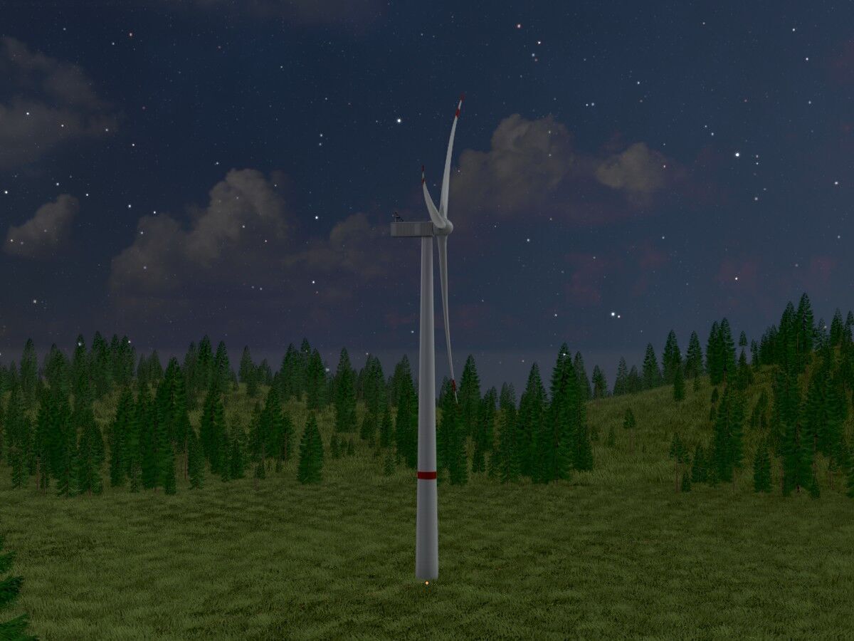Wind turbine V1 H-138 RD 162 m with animation Low-poly 3D model_4