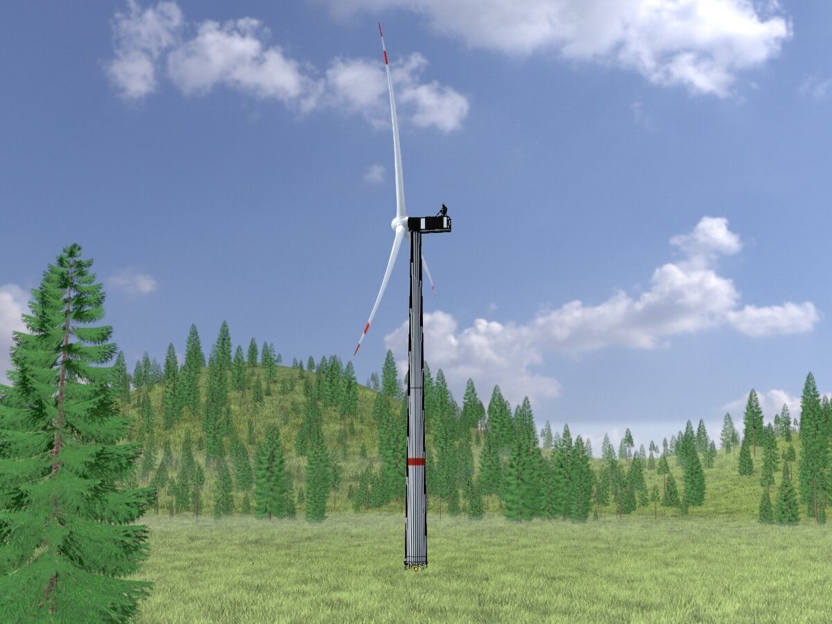Wind turbine V1 H-138 RD 162 m with animation Low-poly 3D model_6