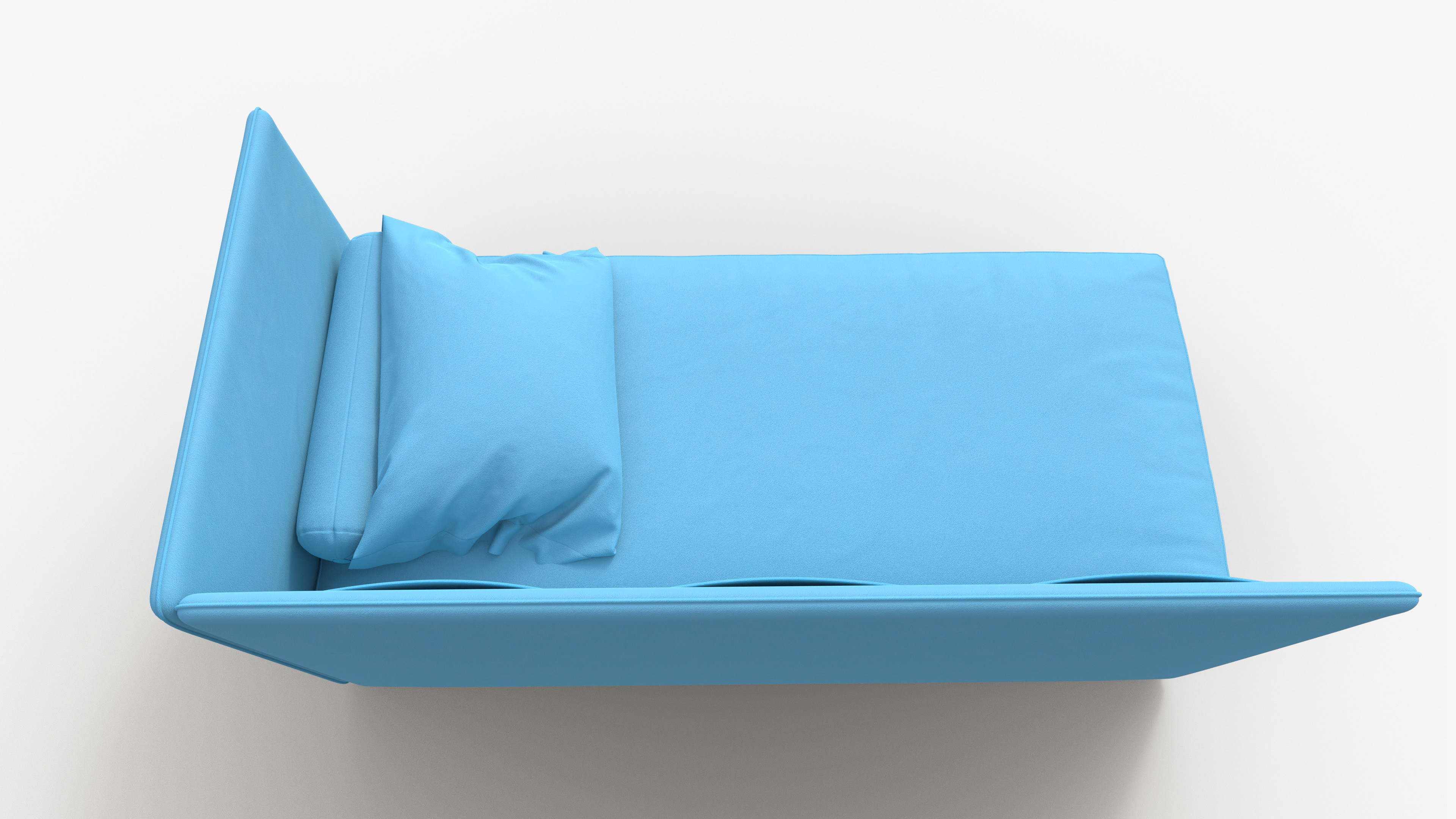 Corner single bed 3D model_2