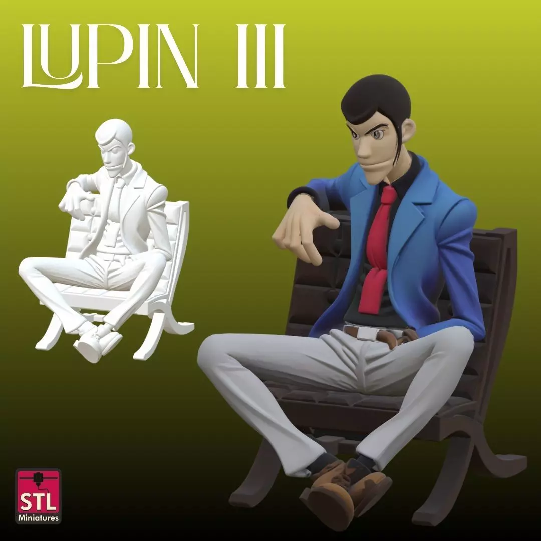 Lupin III Sitting Pose FunArt 3D Model 3D print model