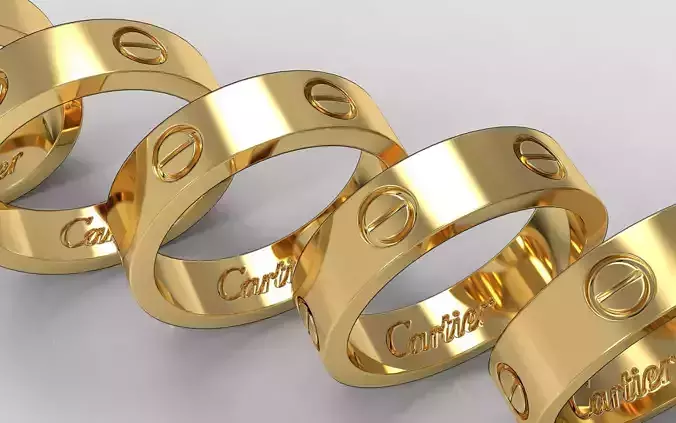 cartier love rings  3D print model