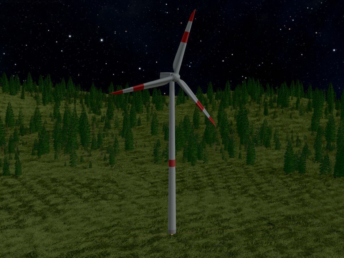 Wind turbine N1 H-150 RD 148 m with animation Low-poly 3D model_17