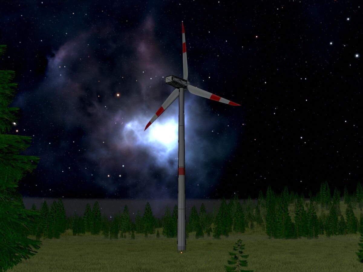 Wind turbine N1 H-150 RD 148 m with animation Low-poly 3D model_7