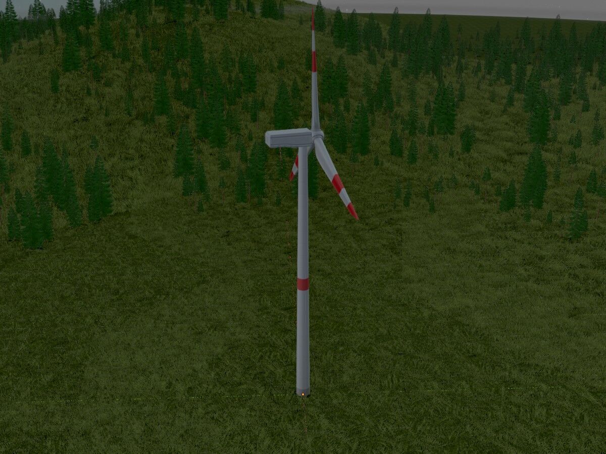 Wind turbine N1 H-150 RD 148 m with animation Low-poly 3D model_16