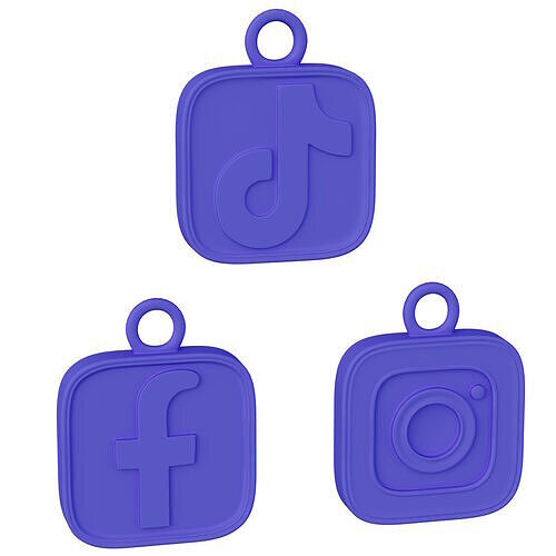 Social Media Logo Keychains 3D print model