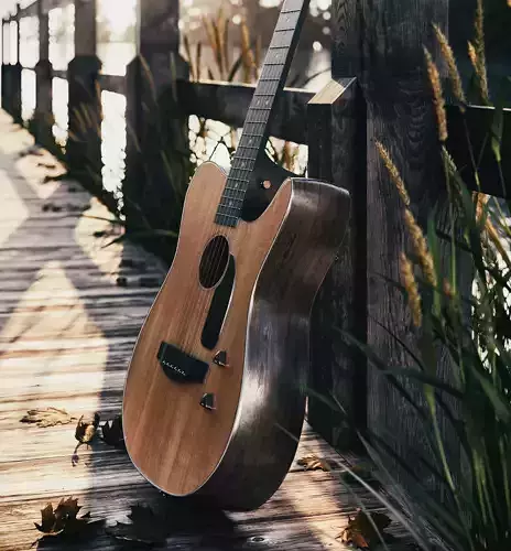 Realistic Guitar 3D Model Game Ready
