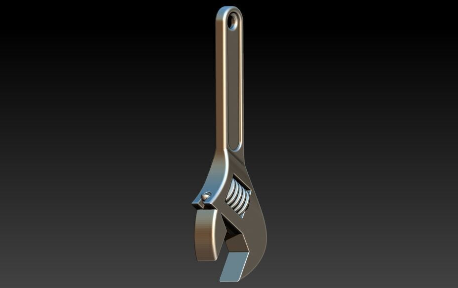 Wrench pendant silver gold printable jewelry  3D print model_19