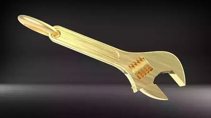 Wrench pendant silver gold printable jewelry  3D print model