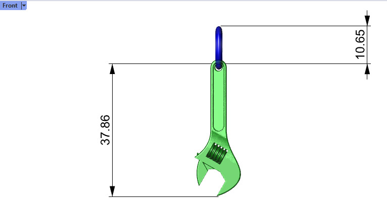 Wrench pendant silver gold printable jewelry  3D print model_22