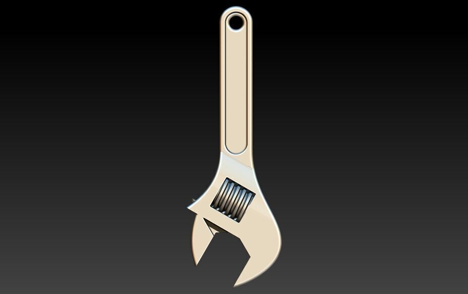 Wrench pendant silver gold printable jewelry  3D print model_9