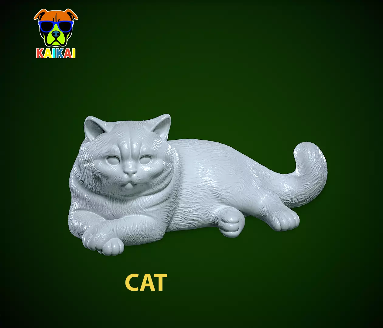 Fat Cat lying down model - 3D print 3D print model_0
