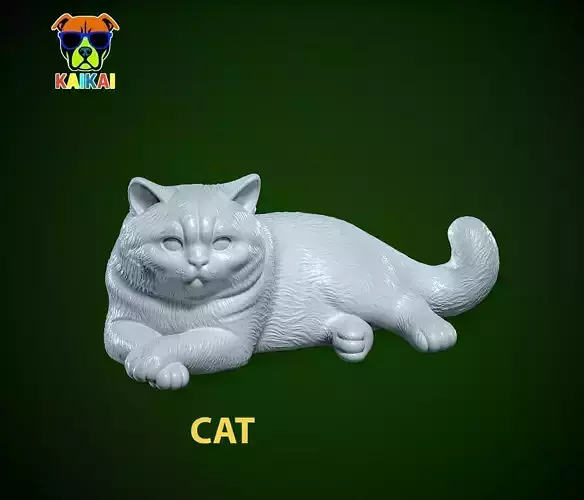 Fat Cat lying down model - 3D print