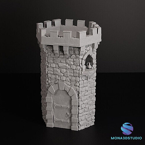 Detailed Fantasy Tower   STL Model for 3D Printing  10 cm   3D print model