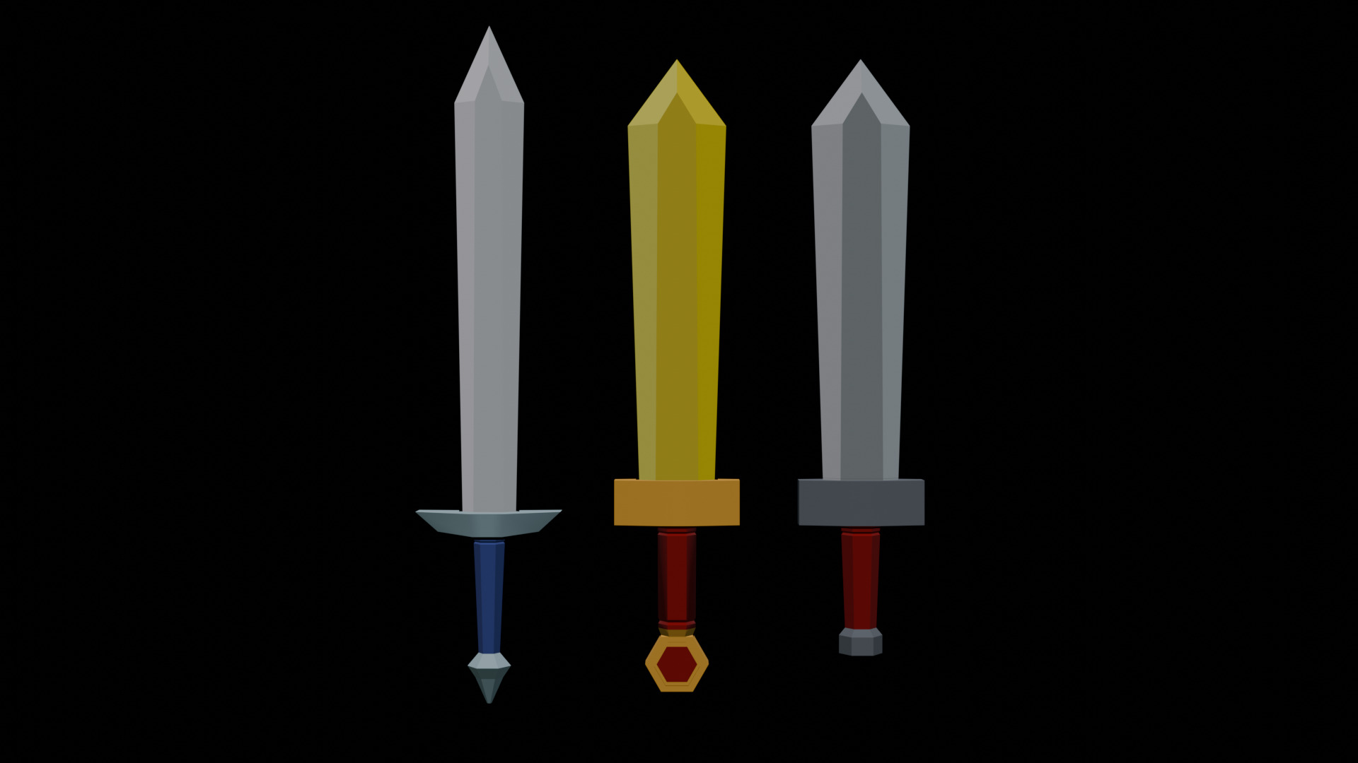 Stylized Cartoon Swords Low-poly 3D model_3