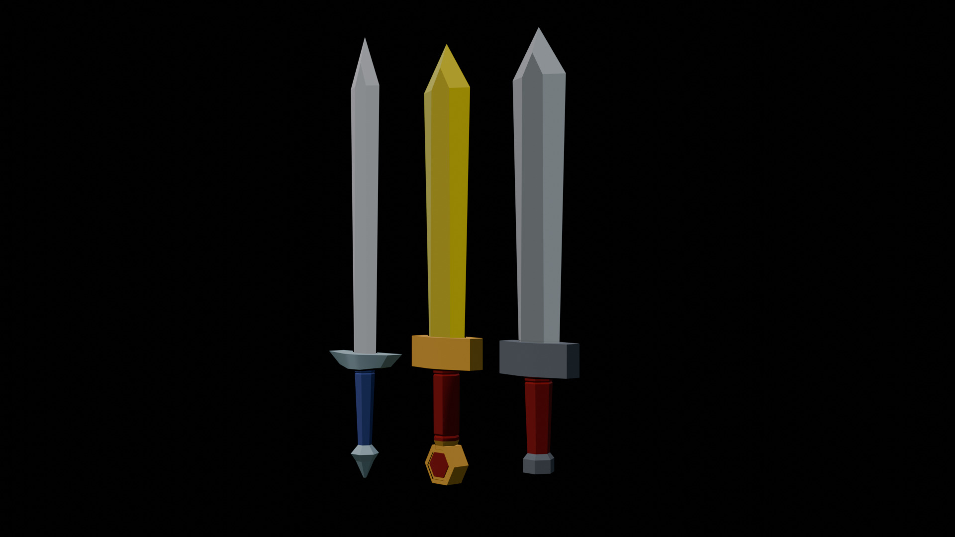 Stylized Cartoon Swords Low-poly 3D model_6