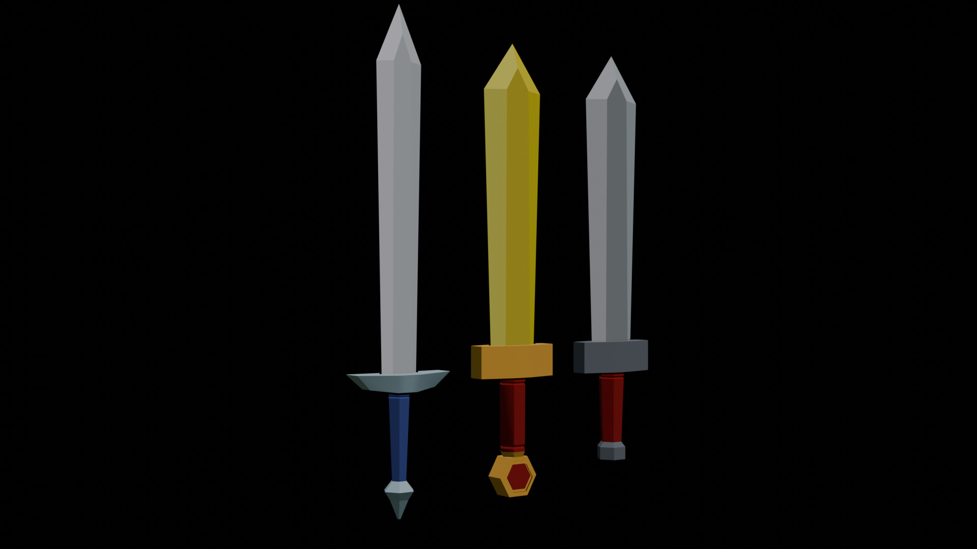 Stylized Cartoon Swords Low-poly 3D model_4